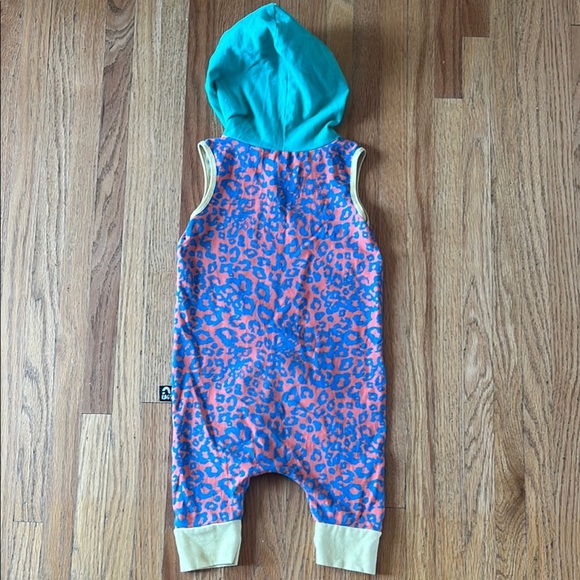 RAGS Blue and Pink Leopard Print Romper with Hood - Picture 4 of 4